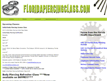 Tablet Screenshot of floridapiercingclass.com